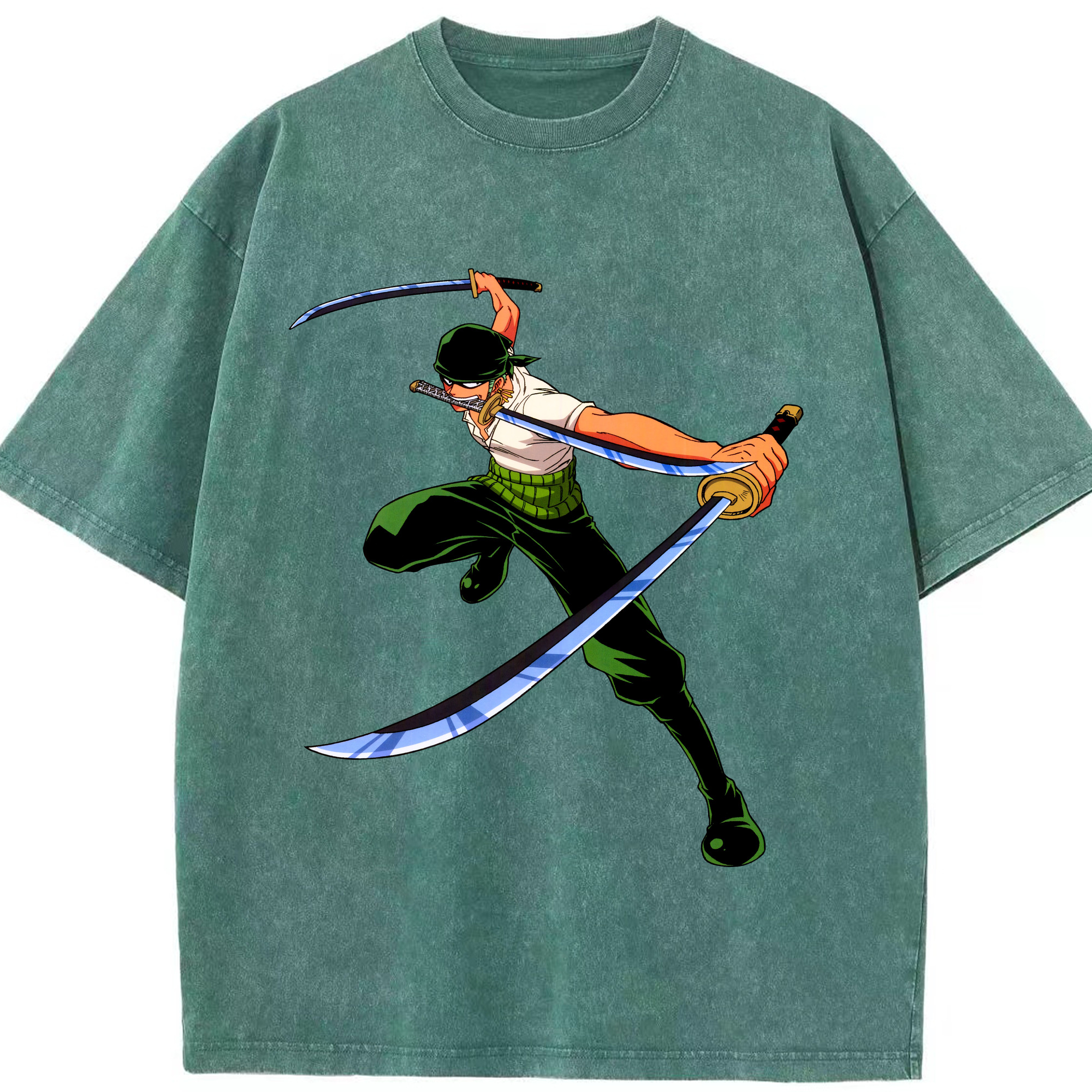 ワンピース ロロノア・ゾロ ONE PIECE Roronoa Zoro 綿100% ヴィンテージ風 半袖Tシャツ（フロントプリント）